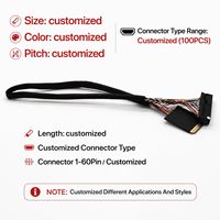 Cable LVDS de 40 Pines para Pantalla, Arnés de Cables de Cobre Estañado con PVC y PTFE, Doble Canal de 6 Bits para LED, LCD, Computadoras y Electrodomésticos