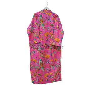 Bata Kimono de Algodón de Alta Calidad para Mujer, Manga Larga, Estampado Floral, Cintura Elástica, Logo Frontal, Elegante, para Dormir, Descansar o Spa - Product Image 6
