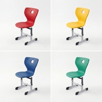 Bureau d'école moderne en plastique durable, chaise colorée, plateau de table en bois, hauteur réglable, pieds en métal en forme de T, revêtement en poudre, marque ARSU