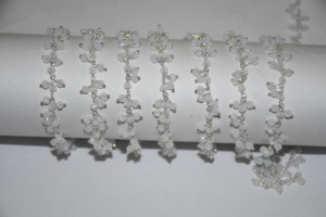 Chaîne de chapelet de grappe de perles de verre plaqué argent arc-en-ciel blanc, chaîne de fabrication de collier de bracelet, chaîne de chapelet de perles à facettes de 3mm - Product Image 2
