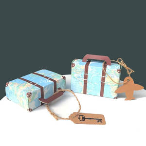 Bagages Bonbons Boîtes Carte Du Monde Voyage Rétro Kraft Papier Avion Clé Carte Bonbons Boîte Anniversaire Noël Faveur Présent Boîtes - Product Image 3