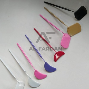 Miroir d'extension de cils en forme de coupe carrée et demi-lune de couleur personnalisée disponible Miroirs d'inspection de cils en acier inoxydable - Product Image 5