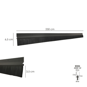 Joint d'étanchéité pour porte de garage en aluminium noir avec brosse 2,5 m - Product Image 2