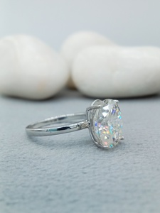 Anillo de Hip Hop de moda de oro de 10K y 18K de lujo para mujer, Baguette redondeada de diamante Natural VVS completo para Aniversario de fiesta certificado - Product Image 2