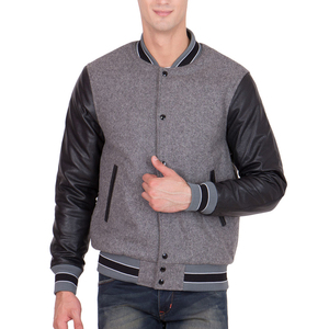 Chaquetas universitarias de manga de cuero estilo Streetwear personalizadas para logotipos personalizados Chaqueta universitarias de manga de cuero Servicio OEM - Product Image 1