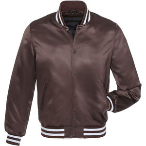 Veste bomber en satin violet légère pour homme, style varsity, veste tendance streetwear - Product Image 3