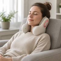 Bantal Leher Musik Peredam Kebisingan Multi-Fungsi 2-in-1 dengan Kompres Panas Getaran Panas Gadget Baru untuk Pengurangan Kebisingan
