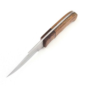Couteau à Découper à Lame Fixe de Grade Industriel NF75 en Acier 12c27 Forgé Nordique Fait Main, Manche en Bois, Fourreau en Cuir, OEM, Lame Entière - Product Image 5