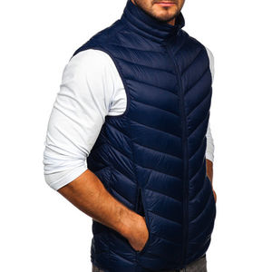 Sleeveless Quilted Customized <b>Vest</b> High Quality Custom Made Stand Collar Zipper Puffer <b>Vest</b> Polyester Men <b>Vest</b> Breathable - Product Image 4