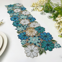 Chemin de table en perles, sous-plat, fait à la main, perles de verre florales, taille personnalisée, vente en gros