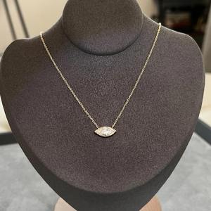 จี้เพชรทรงมาร์คีส์เพาะเลี้ยงในห้องปฏิบัติการ ได้รับการรับรองจาก IGI พร้อมสร้อยคอทองคำแท้ 14k ดีไซน์เรียบง่าย เหมาะสำหรับเป็นของขวัญวันเกิด - Product Image 2