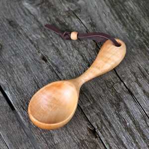 Cuchara de madera grande hecha a mano para sopa, gachas, vajilla Vintage para el hogar, diseño Simple moderno creativo - Product Image 1