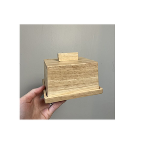Boîte à beurre en bois de qualité alimentaire avec couvercle, couteau, récipient à fromage solide Boîte à beurre pour forme carrée - Product Image 4