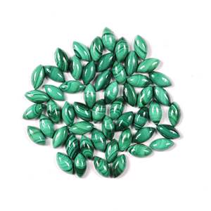 Auténtica alta calidad suave malaquita cabujón Marquesa forma piedra preciosa verde para la fabricación de joyas naturales gemas sueltas al por mayor - Product Image 2