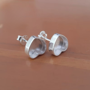 925 Sterling Silver Heart Shape Post Earring Blank Bezel Setting 3MM to 25MM Back Closed DIY <b>Resin</b> Earring Base Labor Day Gift - Product Image 6