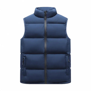 Manteau d'hiver avec logo personnalisé pour hommes vente en gros gilet court bouffant léger demi-manches respirant nouveau design brodé inclus - Product Image 5