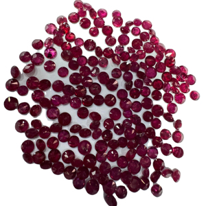 พลอยทับทิมธรรมชาติเจียระไนทรงกลม3มม. อัญมณีทรงหลวมเจียระไนจากอินเดีย - Product Image 1