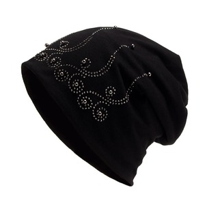Gorro de Punto para Mujer con Pedrería y Perlas, Gorro de Otoño para Mujer, Gorros Casuales de Moda, Gorro de Punto Cálido para Mujer, Gorro de Invierno - Product Image 6