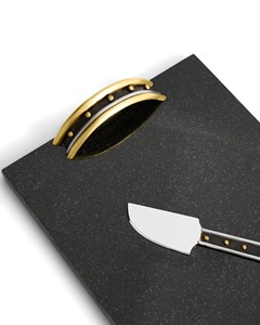 Plateau en marbre noir brillant avec finition luxueuse Parfait pour servir la pièce maîtresse de décor de vanité et l'affichage de table élégant - Product Image 2