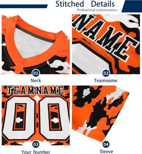 Camiseta de fútbol americano de tela de malla resistente personalizada con mangas cortas y nombre y número impresos Proveedor a granel OEM - Product Image 3