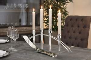 Bougeoir moderne de luxe en acier inoxydable géométrique à plusieurs bras, bougeoir conique argenté pour mariage, Noël, Ramadan, décoration de la maison - Product Image 6