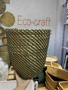 Panier en paille tissée de bonne qualité avec poignée suspendue ou panier en bambou pour vêtements avec poignée de nombreuses couleurs personnalisables - Product Image 6