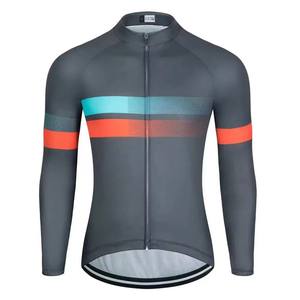 Maillot de cyclisme pour homme de haute qualité à manches longues avec imprimé rayé contrasté, respirant, à séchage rapide et anti-transpiration pour le cyclisme sur route - Product Image 4
