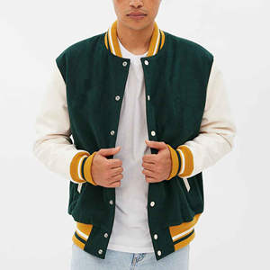 Letterman Varsity Jacket Veste Streetwear 100% Coton Léger Séchage Rapide Respirant Impression de Logo Personnalisé - Product Image 1