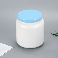 Pot en plastique HDPE 2000 ml à large ouverture avec couvercle à vis, estampage or, emballage personnalisé, vente en gros d'usine, conception d'étiquettes, cosmétiques, aliments, OEM