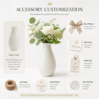 Gerippte Glasvase Kleine Dekorative Blumenvase für Hochzeits-Tischdekoration Wohnungsdekoration Individuelle Farbe Geschenkverpackung