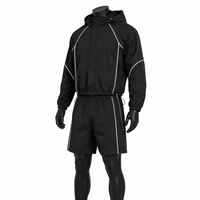 Ensemble de survêtement réfléchissant pour homme avec veste coupe-vent à capuche et short, vêtements de sport légers pour la course, tenue de sport personnalisée