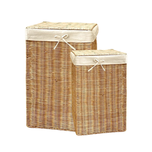 Cesta de lavandería de ratán de jacinto de agua de alta resistencia con tapas, diseño duradero y que ahorra espacio, decoración del hogar, organizador de lavandería - Product Image 1