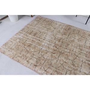 Tapis de 5,2 x 8 pieds, tapis turc vintage, tapis uni brun - Product Image 2