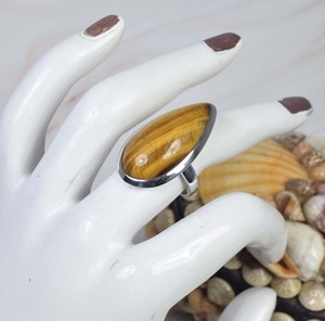 <b>Tiger</b> <b>Eye</b> Gemstone Natural Gemstone Handmade <b>Ring</b> Simple Solid 925 Sterling Silver Jewelry Sterling Silver 925 Stamped <b>Ring</b> - Product Image 2