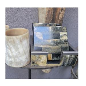 Factory Supply Horn <b>coaster</b> <b>Set</b> of 4 <b>With</b> <b>Holder</b> Home Restaurant <b>Coasters</b> <b>with</b> Natural Horn Colour and at Best Polished - Product Image 4