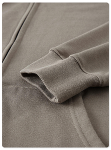 Sweat à capuche personnalisé avec logo, double fermeture éclair, effet délavé, haute qualité, 100% coton, molleton French Terry, sweat à capuche court pour homme - Product Image 3
