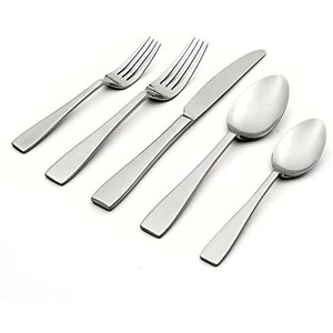 Ensemble de couverts cuillère fourchette et couteau en acier inoxydable brillant simplicité métal boucle Design poignée de luxe argenterie - Product Image 3