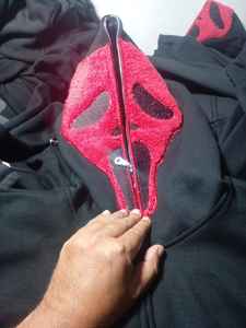 การออกแบบที่กําหนดเอง Chenille Rhinestone ปัก Patch Plus พิมพ์กรดล้าง Hoodie ซิปผู้ชายผู้หญิง - Product Image 6