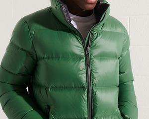 Vestes matelassées pour hommes de qualité supérieure 2025, tissu 100% polyester, couleur vert clair, hiver, chaud, style zippé, veste à bulles - Product Image 4
