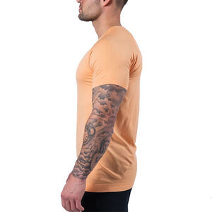 T-shirt à manches courtes de couleur personnalisée pour hommes, broderie de haute qualité, conception de logo imprimé, vêtements d'été, t-shirts de gymnastique en coton pour hommes - Product Image 3
