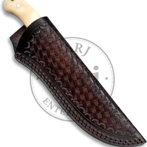 Funda de Cuero para Cuchillo de Caza de Acero al Carbono, Impermeable, Duradera, Hecha a Mano, Personalizable, OEM B2B, OFERTA - Product Image 1