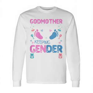 Maglietta a maniche lunghe graziosa ed elegante per la Madrina della cerimonia Gender Reveal, ideale come articolo promozionale - Product Image 2
