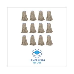Boardwalk 16 Onzas Mopa de microfibra blanca con extremos cortados, diseño rectangular, método de escurrido manual, 12 unidades por caja - Product Image 4