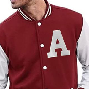 Chaqueta Varsity Personalizada con Estampado de Descarga, Cuello Alto, Logotipo Frontal, Estilo Urbano, para Hombre / Chaqueta Varsity Casual Privada para Hombre - Product Image 3