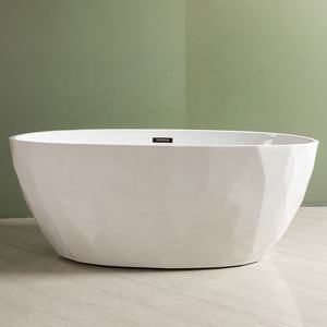 Moderne zeitgenössische ovale Acryl freistehende Badewanne Fabrik direkt mit Abfluss & Überlauf für den Badezimmer gebrauch - Product Image 5