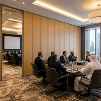 Cloison mobile pour salle de conférence d'hôtel d'affaires à Doha avec rail silencieux pour projets hôteliers