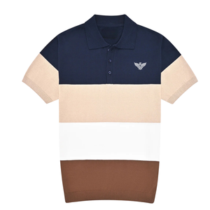 Mens Color Block Knit Polo Shirt Short Sleeve Casual Breathable Soft Lightweight <b>Classic</b> Collar Summer Smart Casual Top Wear - Product Image 1