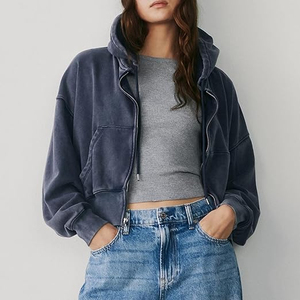 เสื้อฮู้ดผู้ชายผ้าคอตตอนมีซิปเสื้อมีฮู้ดของผู้ชายทรงโอเวอร์ไซส์ดีไซน์แบบพิเศษเสื้อผ้าแนวสตรีทแวร์ผ้า100% - Product Image 4