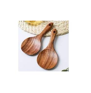 Cuchara de arroz de madera, cuchara de cocina de madera ecológica y cubiertos, paleta de arroz, cocina para servir, cuchara de arroz de madera - Product Image 6