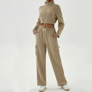 Conjunto Deportivo Casual de Verano para Mujer, de Dos Piezas con Cremallera, Ropa Deportiva SGI - Product Image 1